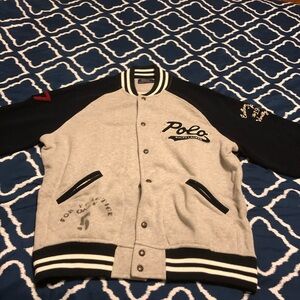 Polo Ralph Lauren Varsity Jacket Grey,Black  Size - Large